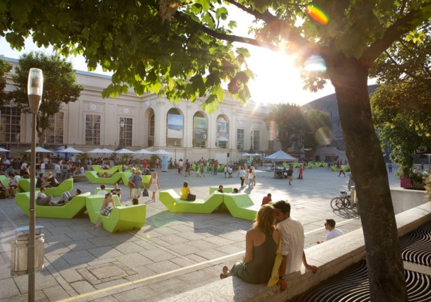     Courtyard at the MuseumsQuartier 