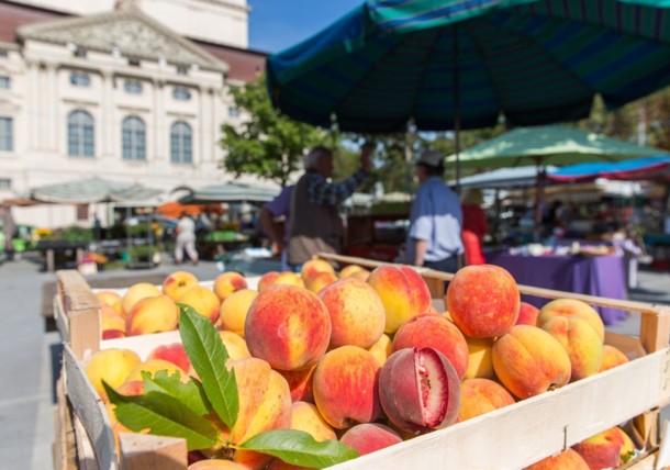     The farmers market Kaiser Josef Markt in Graz 