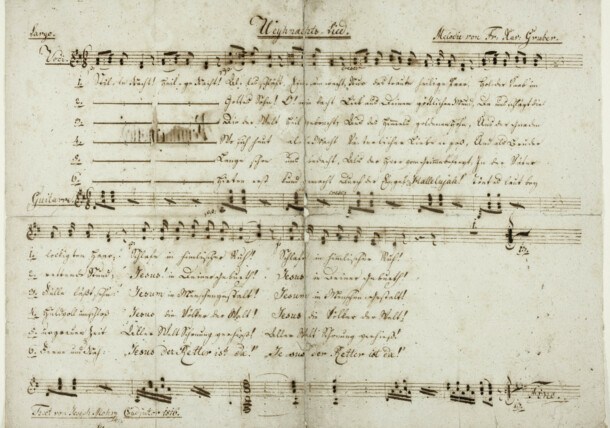     Autograph of the song "Silent Night" 