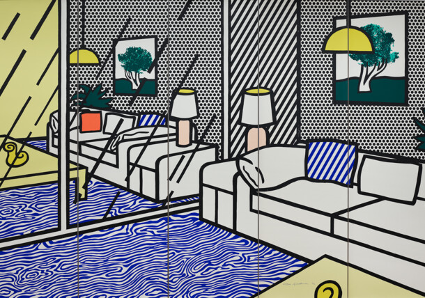     Roy Lichtenstein, Wallpaper with blue floor Interior, 1992 / Albertina, Vienna