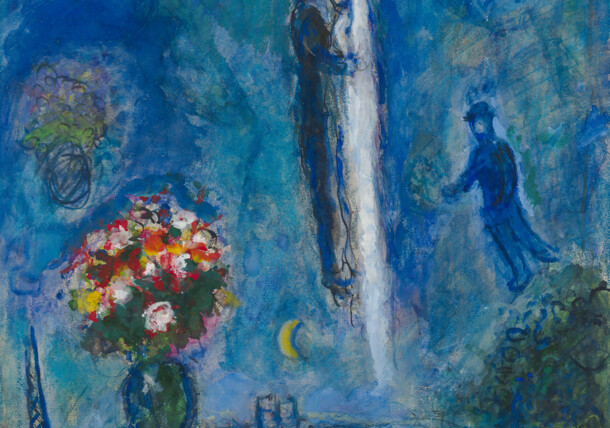     Marc Chagall, Les mariés dans le ciel de Paris , env. 1976 / Albertina, Vienne
